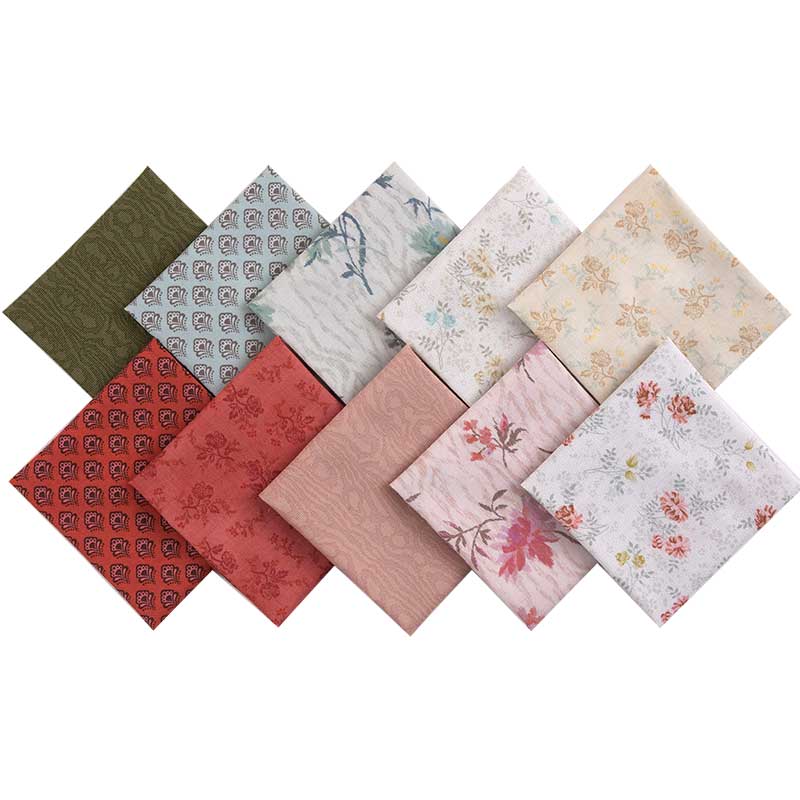 パッチワークコレクション10枚セット［ピンク・グリーン系］