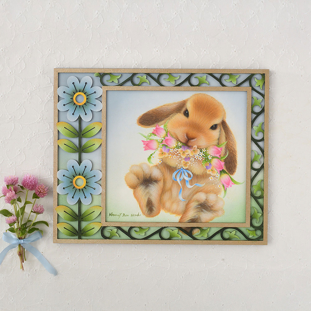 〈素材セット〉のむらひろこの「ふわふわ子ウサギ」を描く 