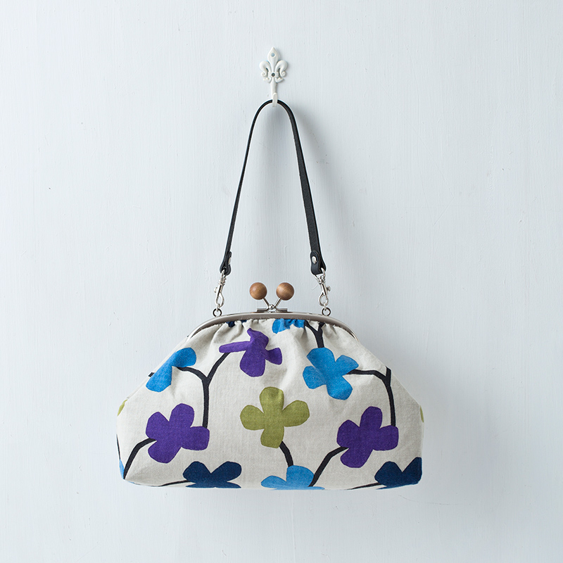 越膳夕香さんのがまぐちキット 木玉口金のギャザーバッグ