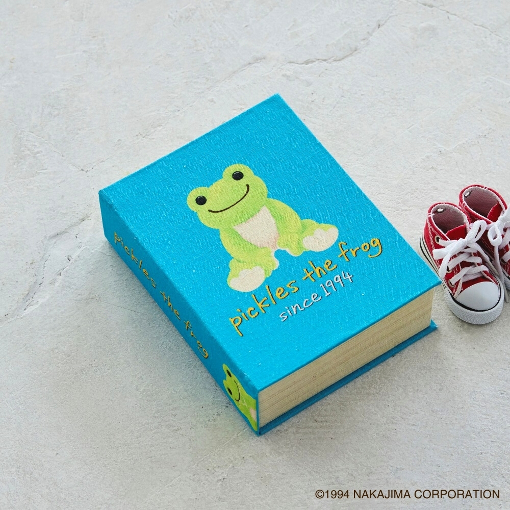 〈生地付き〉かえるのピクルス カルトナージュでつくるブック型ボックスキット［本柄］