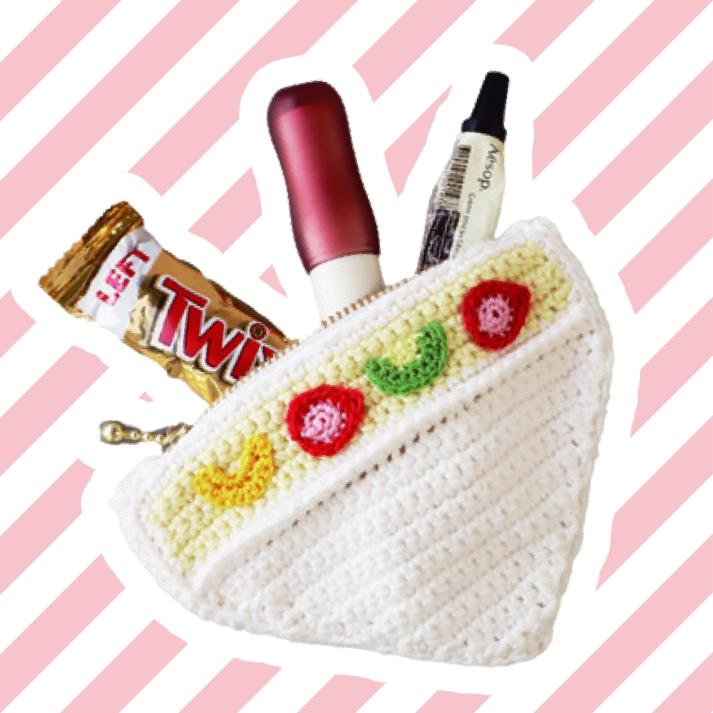 HAPPYCOTTONで編む かぎ針の ミールポーチキット ［フルーツサンド］