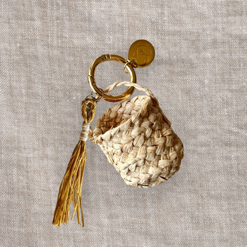 lolo Basketry ラフィアで作る バスケットチャームキット ［バケツ型 イエロー］