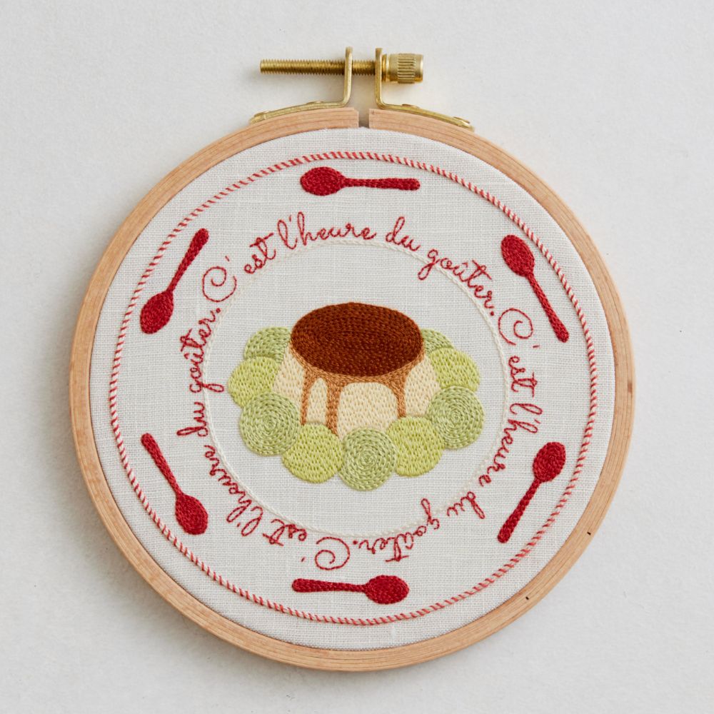 bitteさんのスイーツ刺しゅう［カスタードプリン］