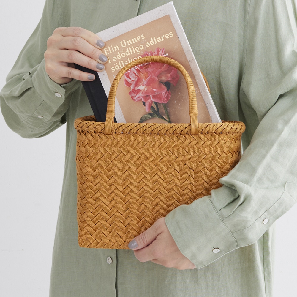 紙バンドで作る日本伝統模様のかご［網代編みのかごバッグ］