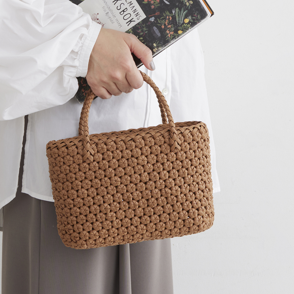 紙バンドで作る日本伝統模様のかご［花結びのかごバッグ］