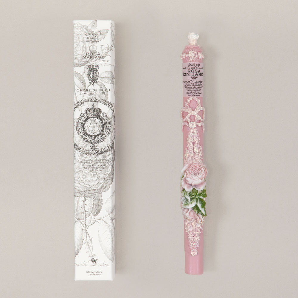 〈予約販売／完成品〉有瀧聡美さんのローズレリーフキャンドルV［モーブピンク］