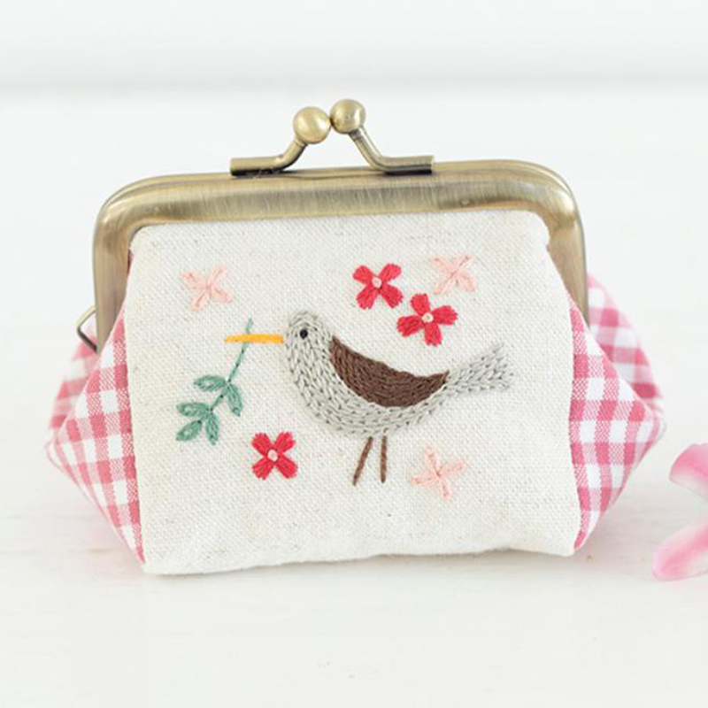 アトリエ＊ノート 小鳥さんがま口とポーチ