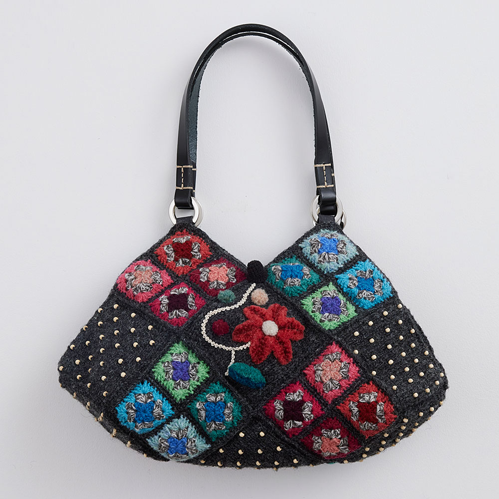 下田直子さんの ダイアゴナルモチーフバッグ