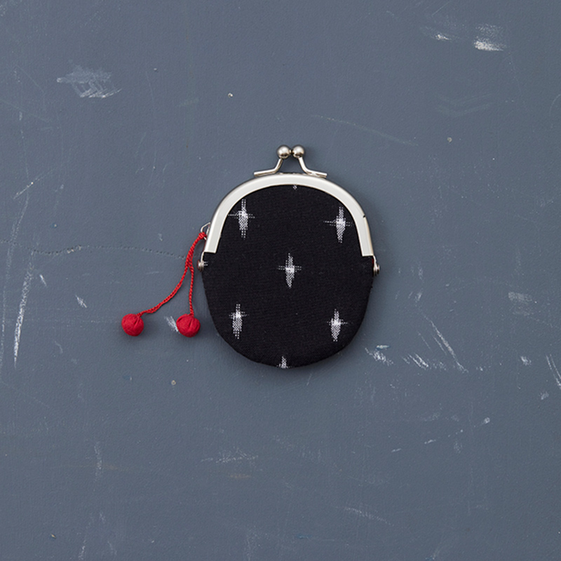 越膳夕香さんの久留米絣で作る 丸型口金のコインケース