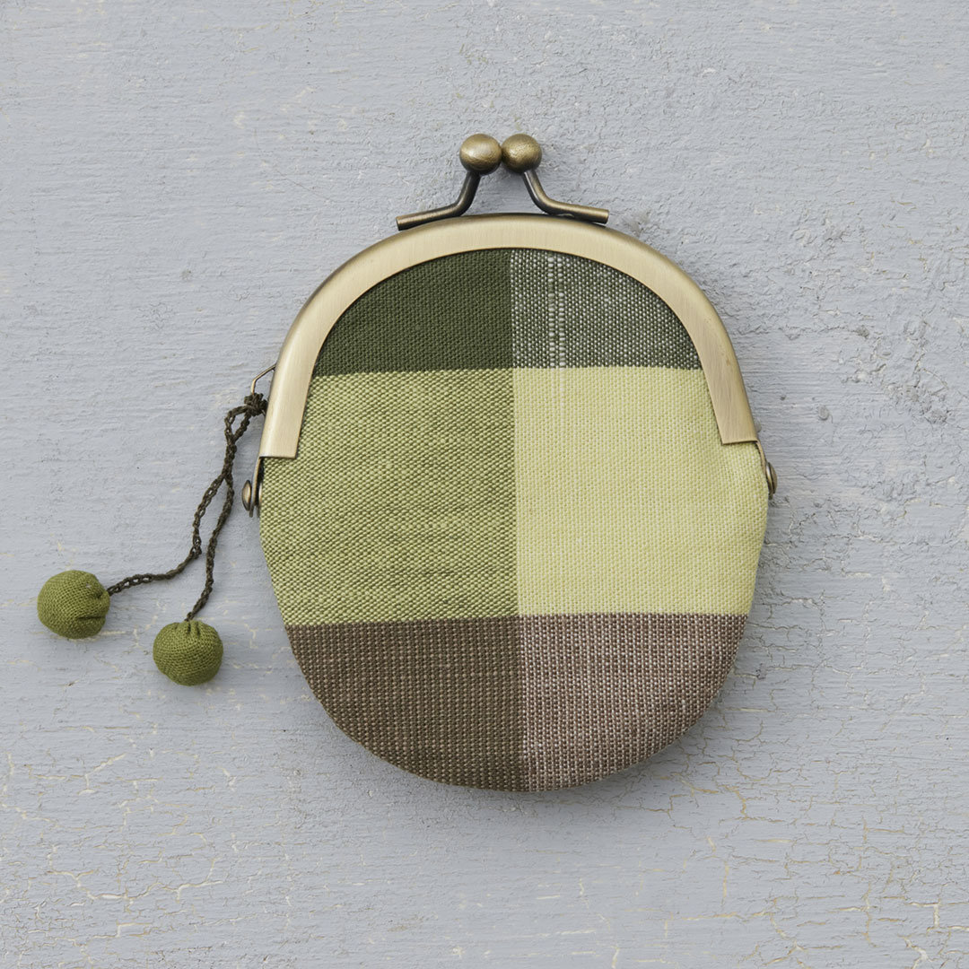 越膳夕香さんの伊勢木綿で作る 丸型口金のコインケース