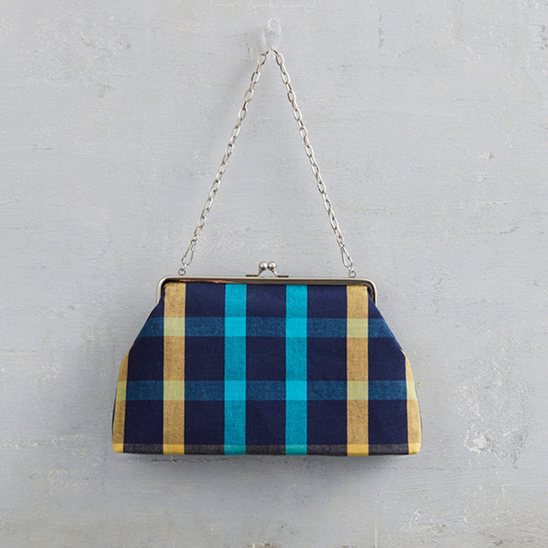 越膳夕香さんの伊勢木綿で作る カンつき口金のミニバッグ