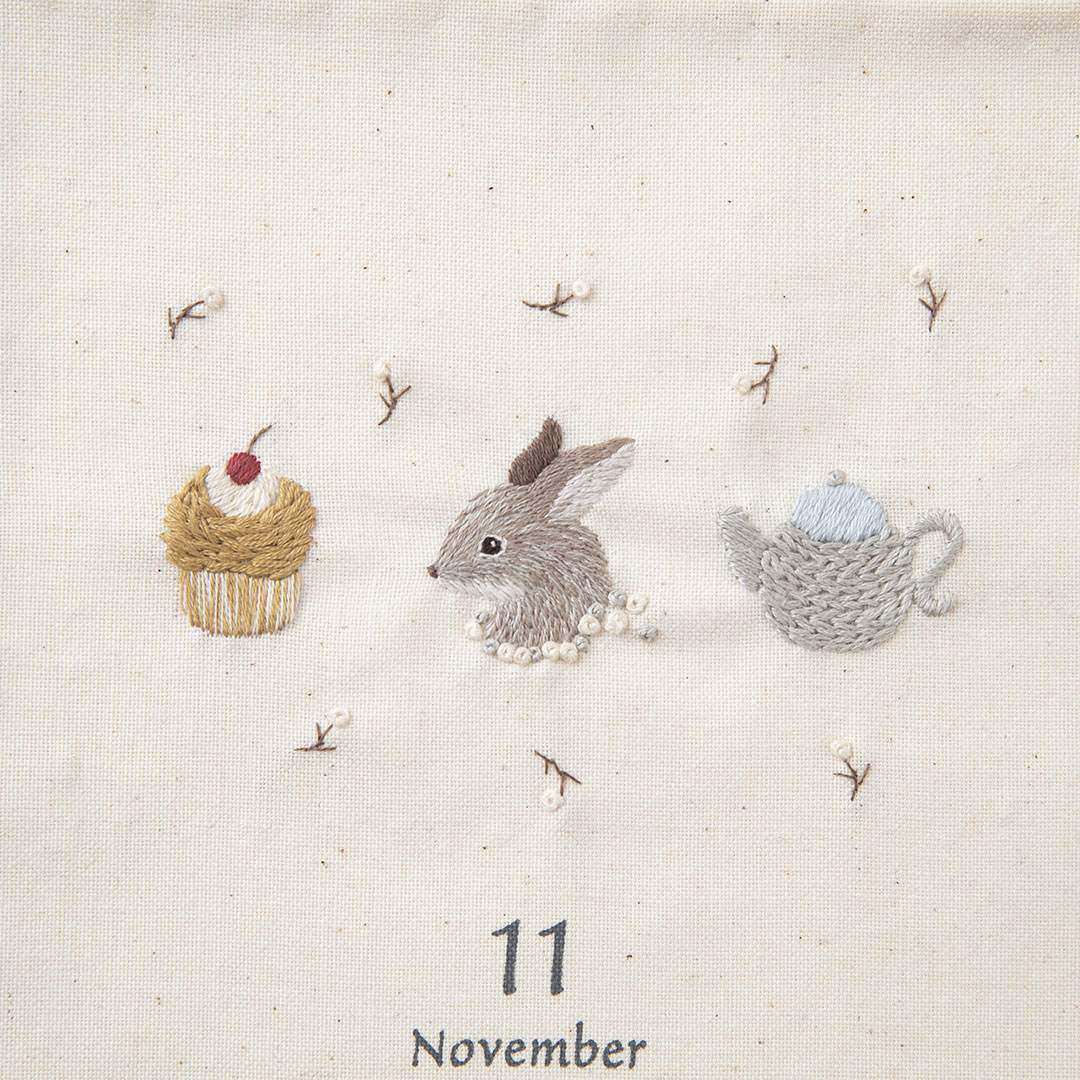 Monthly Embroidery Design「ティータイム」森本繭香