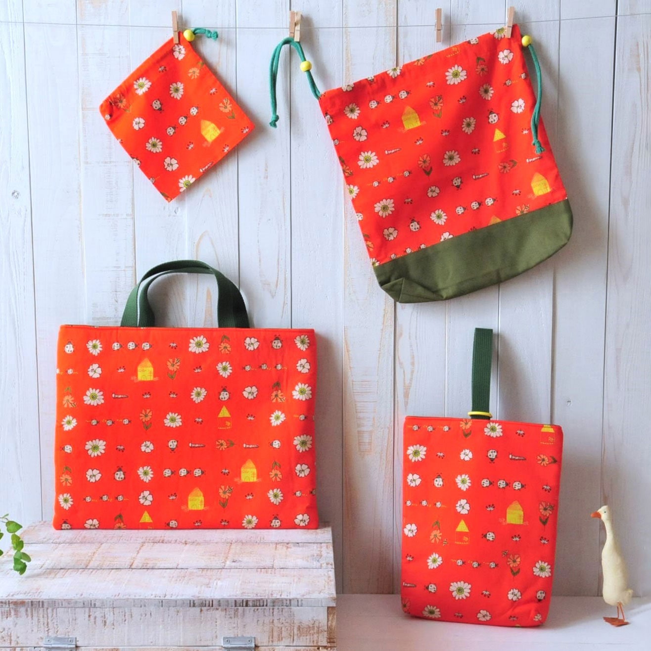 FELI-DA 入園入学グッズ手作りキット4点セット「でんとむしとあおむし」