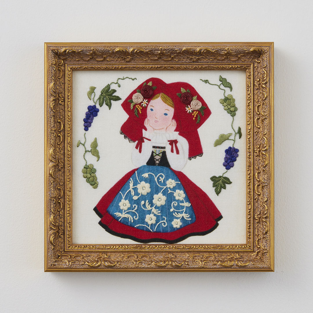 柏木リエさん×bitteさん 民族衣装の刺繍フレーム「フランス」
