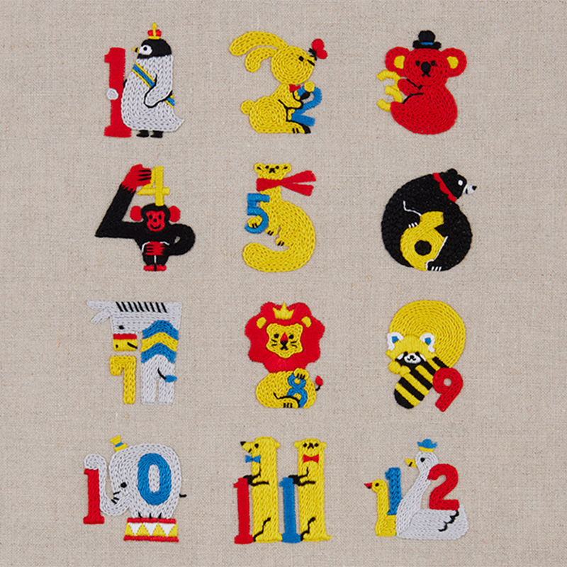 サタケシュンスケさんの刺しゅうサンプラー「数字」