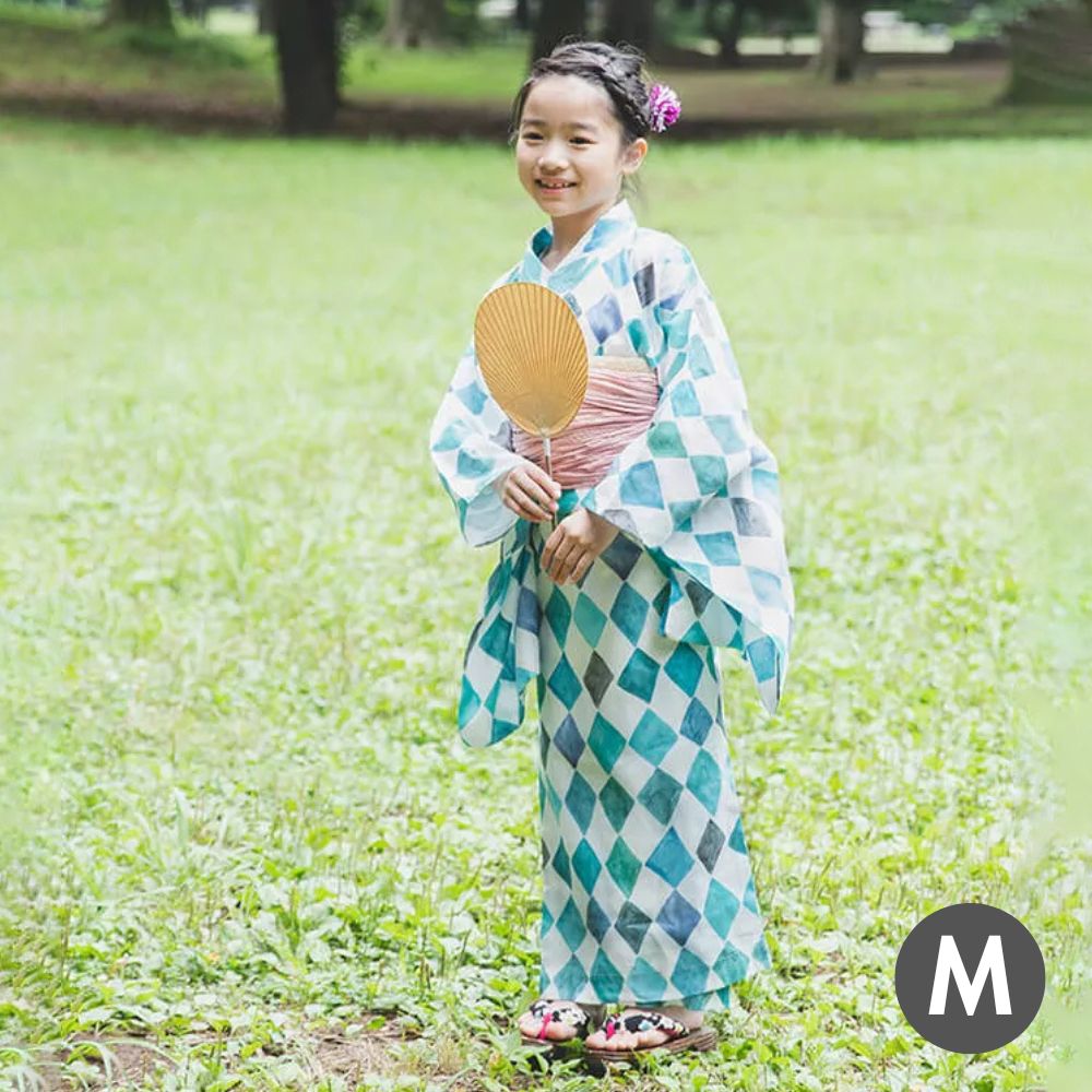 nunocoto fabric パターンファブリック こども浴衣[rainyday] Mサイズ（120～140cm）