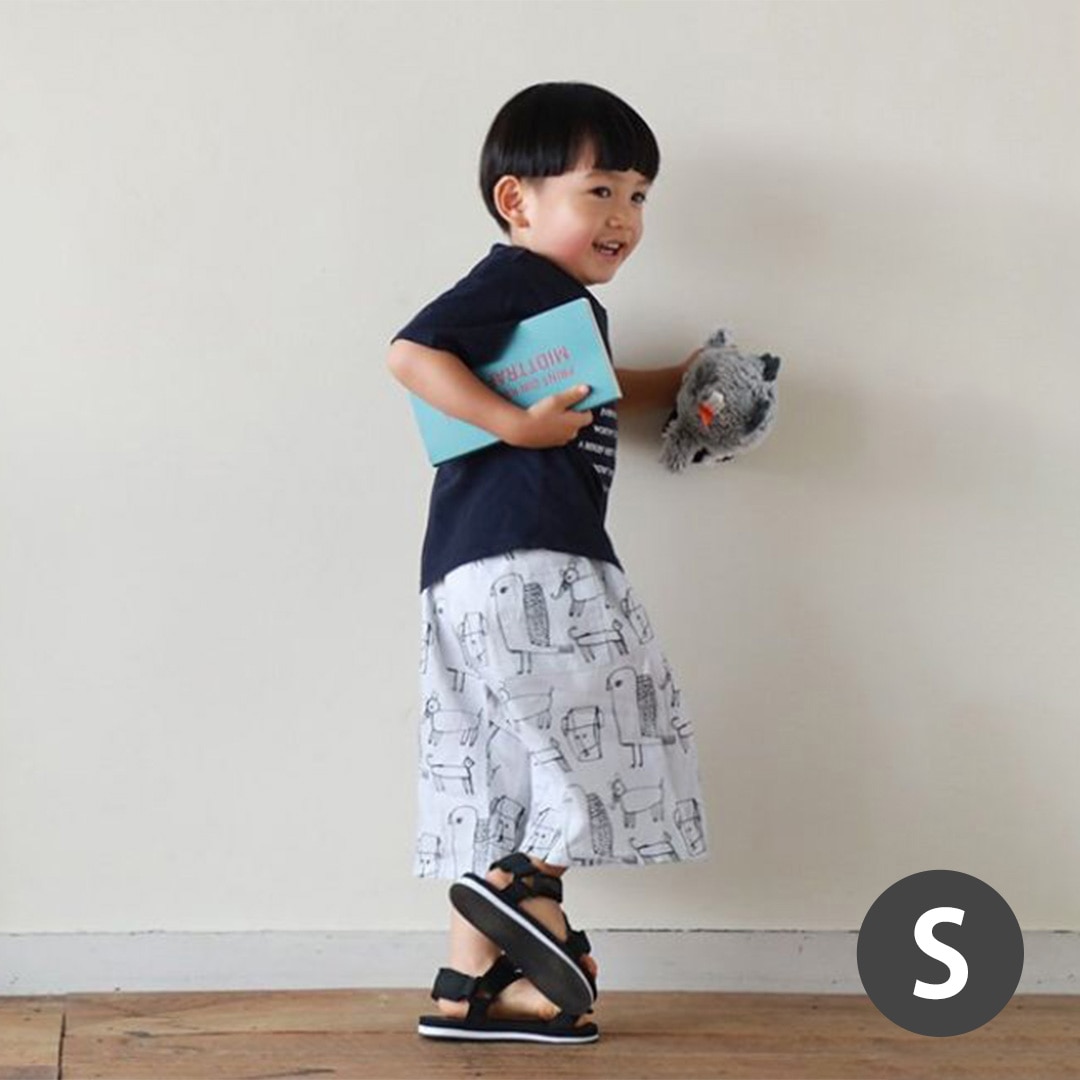 nunocoto fabric パターンファブリック こどもまいにちパンツ「Lo-Fi Animals」Sサイズ（110〜120cm）