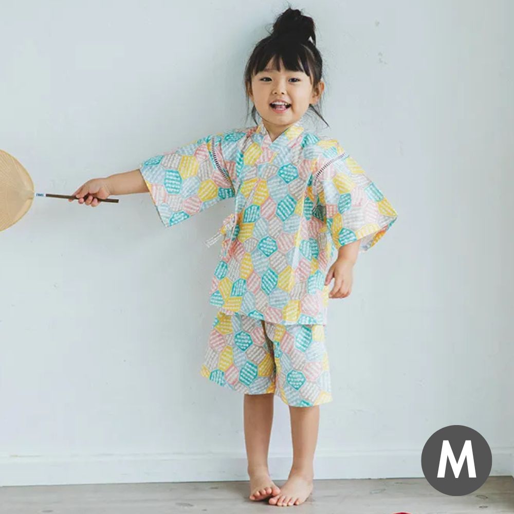 nunocoto fabric パターンファブリック こども甚平[puzzle] Mサイズ(110～130サイズ)