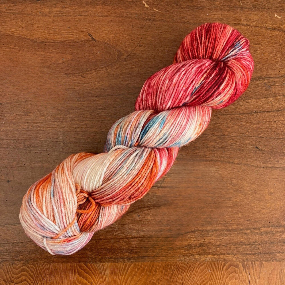 Hobby Wool 手染め糸 400m（オレンジ×レッド）