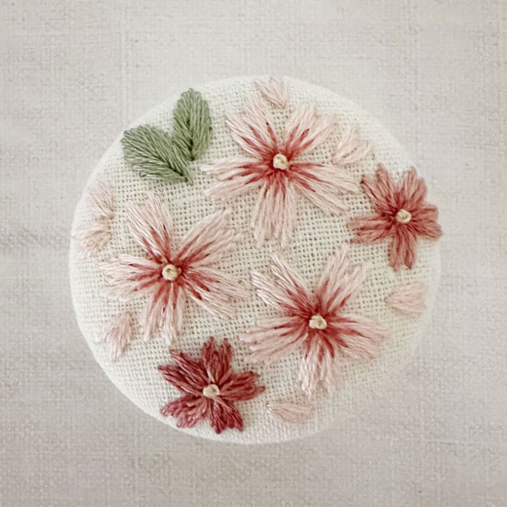 桜のブローチキット（丸）