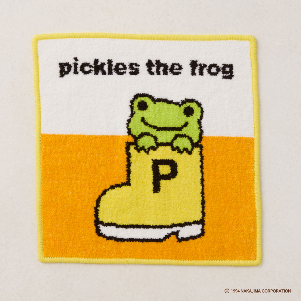 〈完成品〉シェニール織りハンカチ［かえるのピクルス／always smile comics］