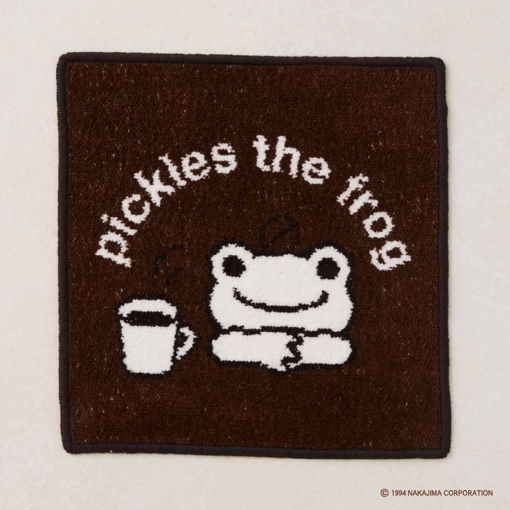 〈完成品〉シェニール織りハンカチ［かえるのピクルス／always coffee］