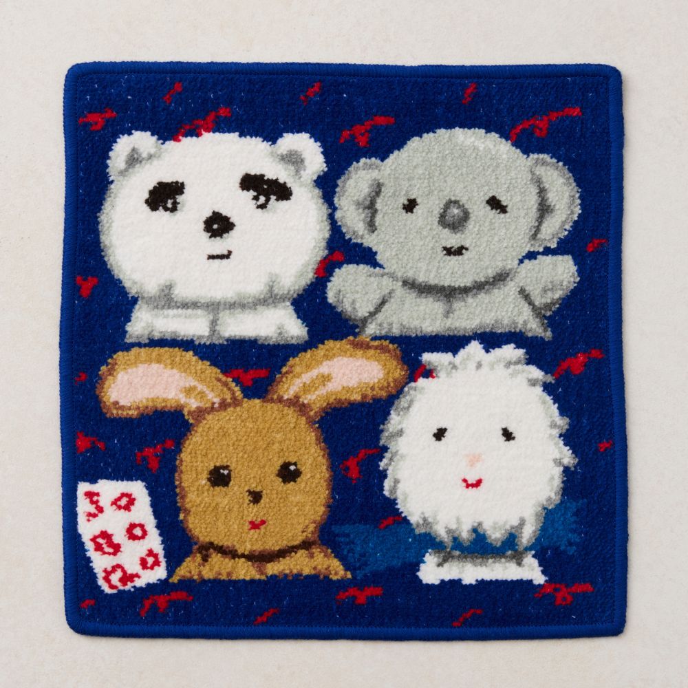 〈完成品〉シェニール織りハンカチ［そぼろ／BLUE］