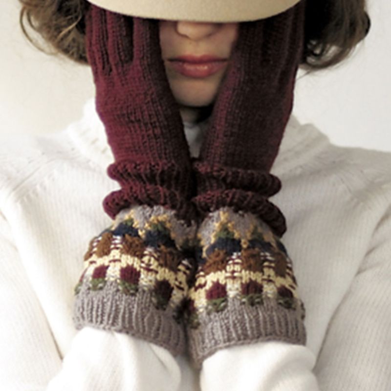 〈レシピ〉編み込み模様のロング手袋（ボーヒュース）