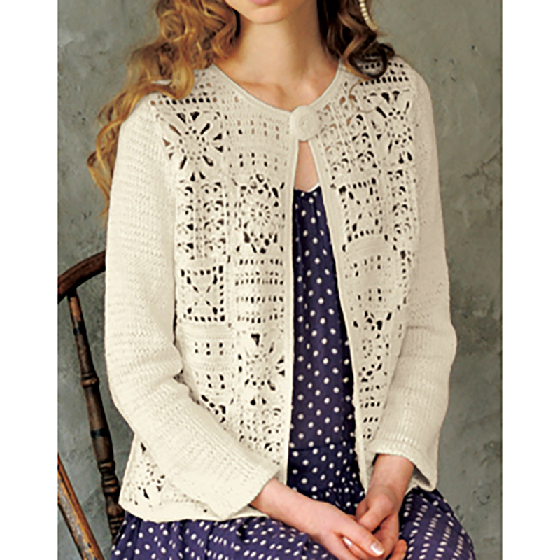 〈レシピ〉モチーフつなぎのカーディガン