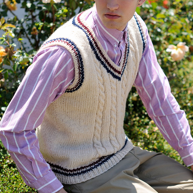 〈レシピ〉ベージュ系メンズベスト