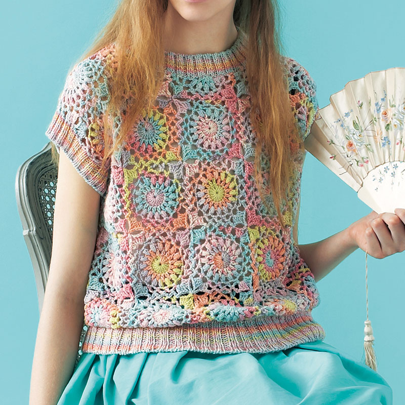 〈レシピ〉花モチーフのカラフルプルオーバー