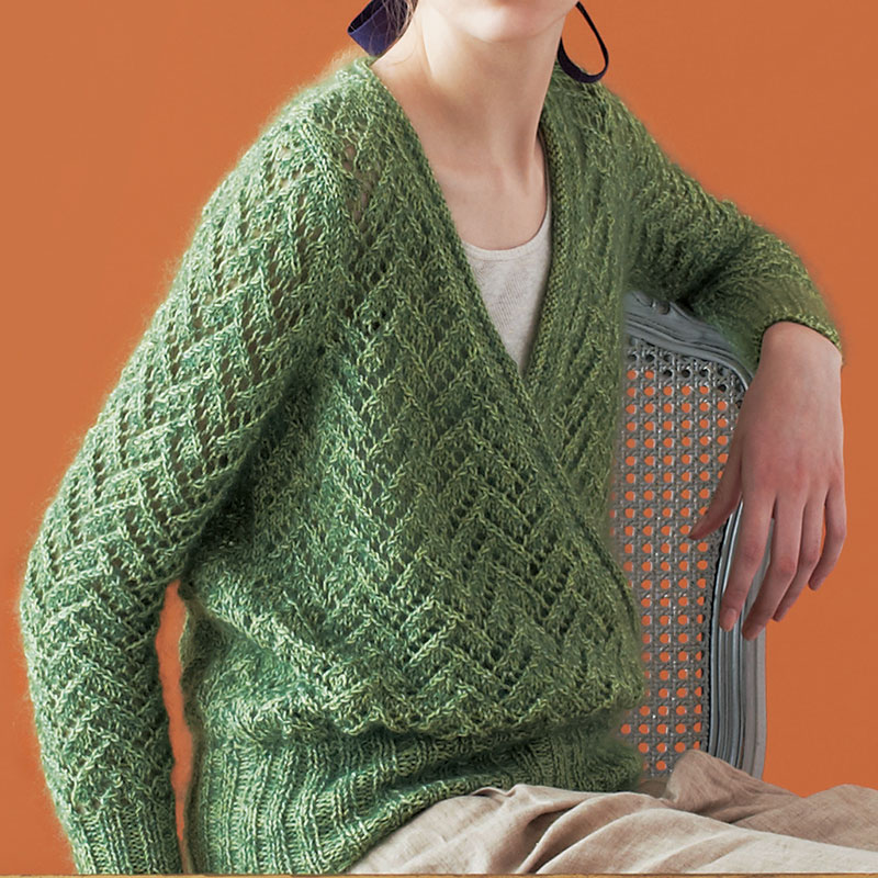 〈レシピ〉透かし模様のカシュクールセーター