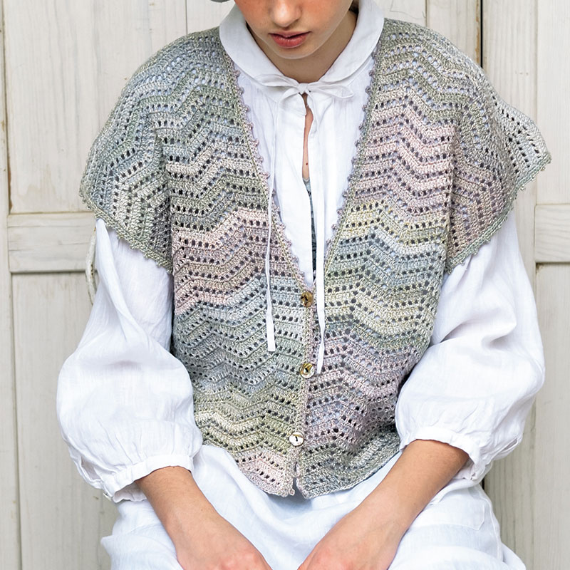 〈レシピ〉ジグザグ模様の段染めベスト