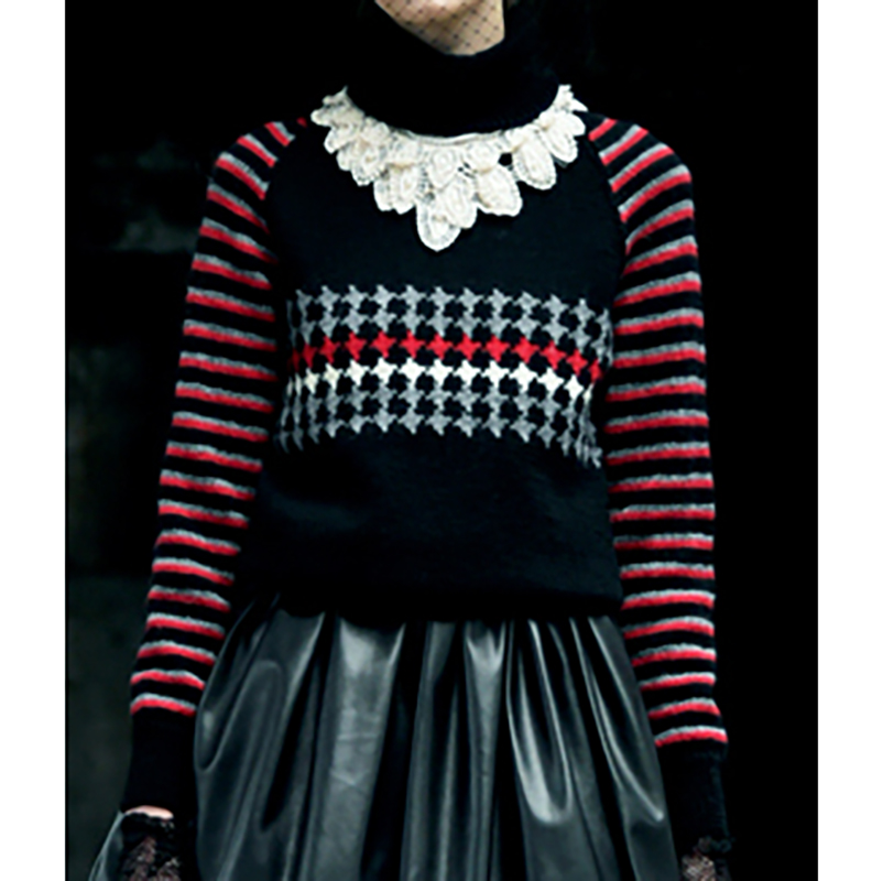 〈レシピ〉　ストライプ＆千鳥格子のプルオーバー