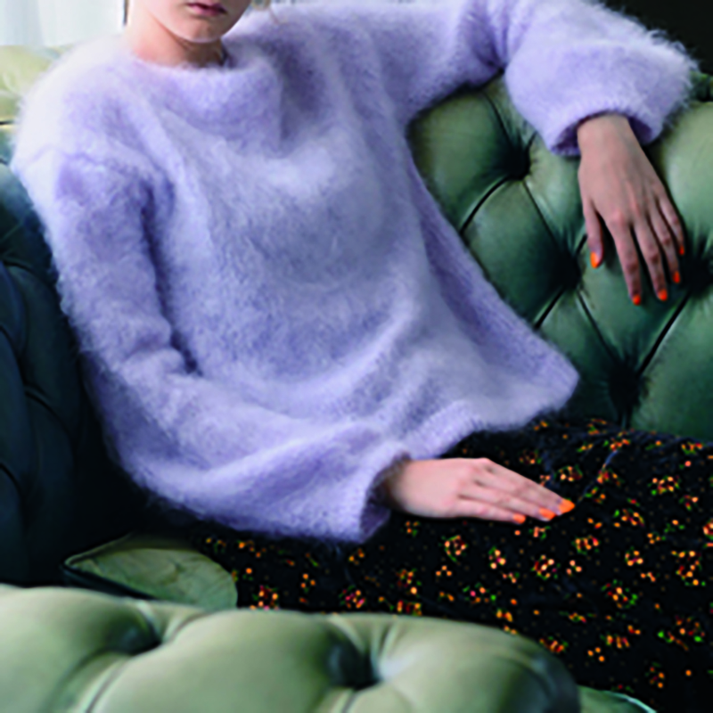 〈レシピ〉　薄紫のモヘアプルオーバー
