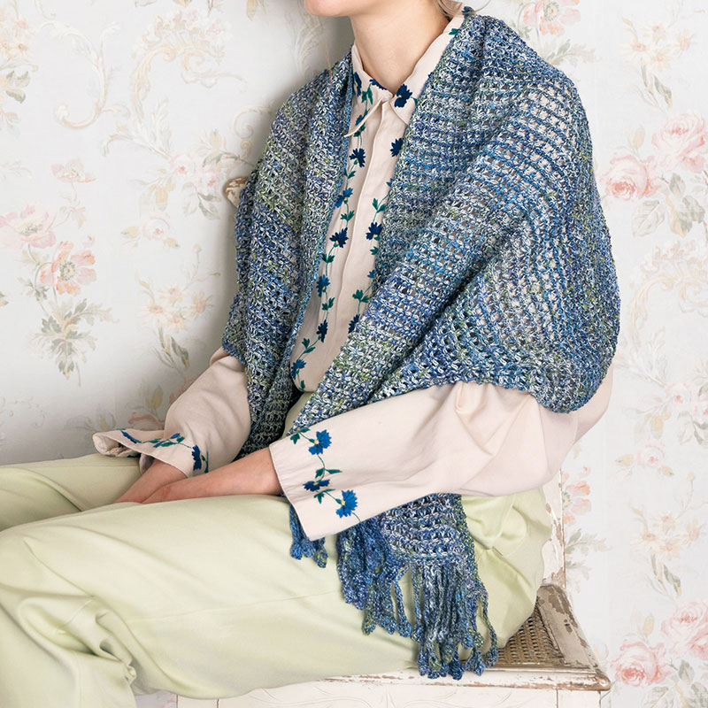 〈レシピ〉ダブルフックアフガンで編んだショール