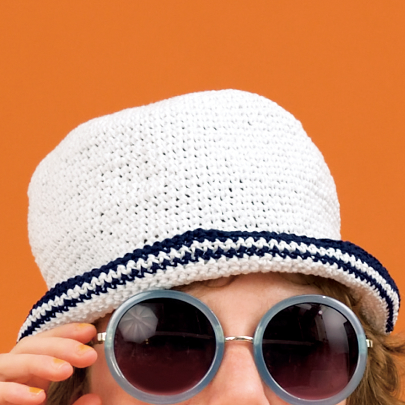 〈レシピ〉白と紺の帽子