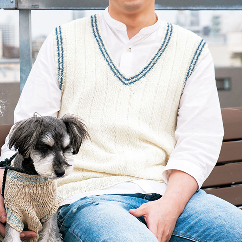〈レシピ〉Vネックのメンズベスト