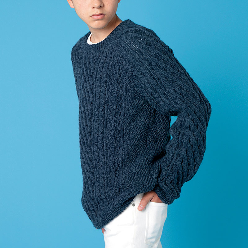 〈レシピ〉紺のメンズアランセーター