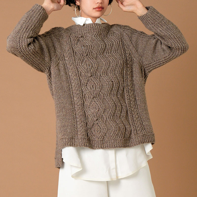 〈レシピ〉茶系ミックスのアランセーター