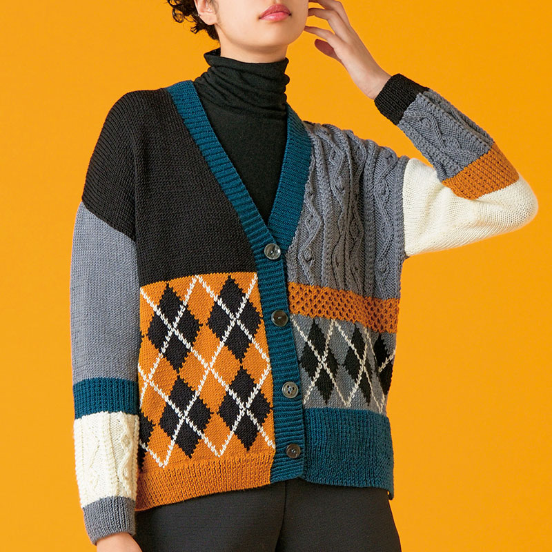 〈レシピ〉パッチワーク風カーディガン