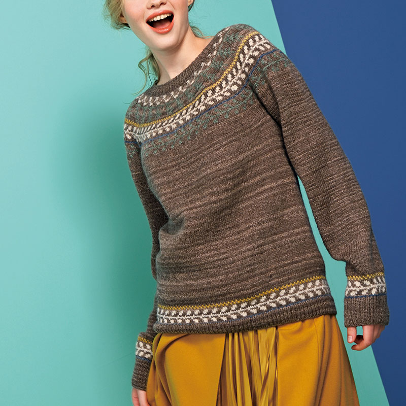 〈レシピ〉ボタニカル模様の丸ヨークプルオーバー