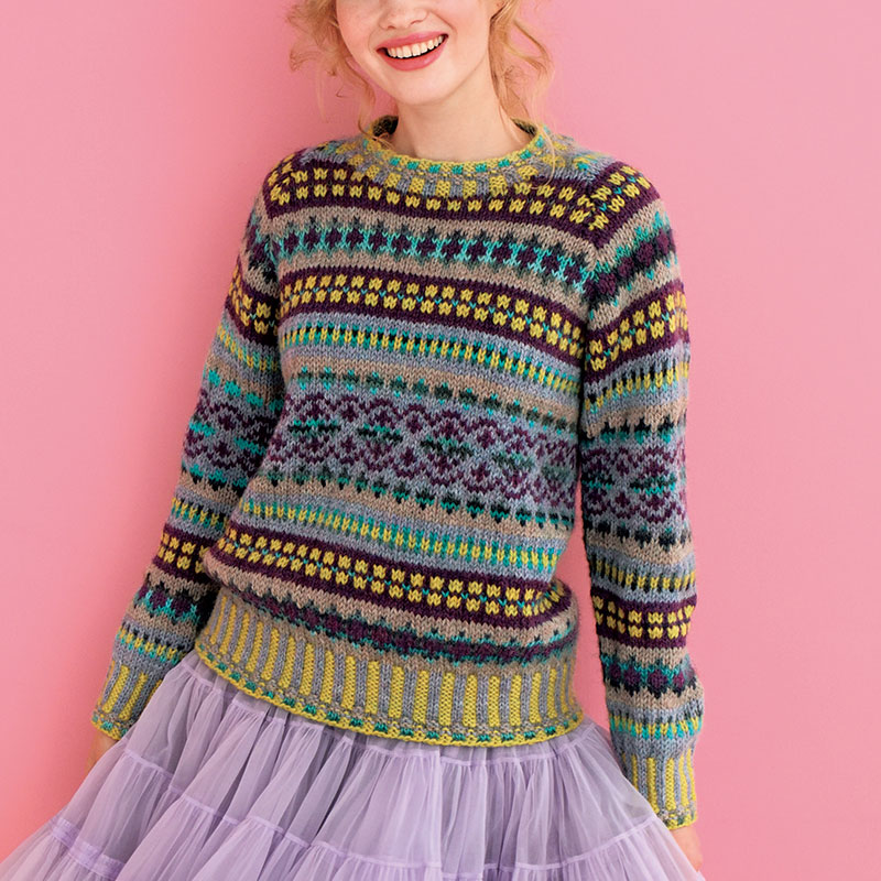 〈レシピ〉紫系の編み込みプルオーバー