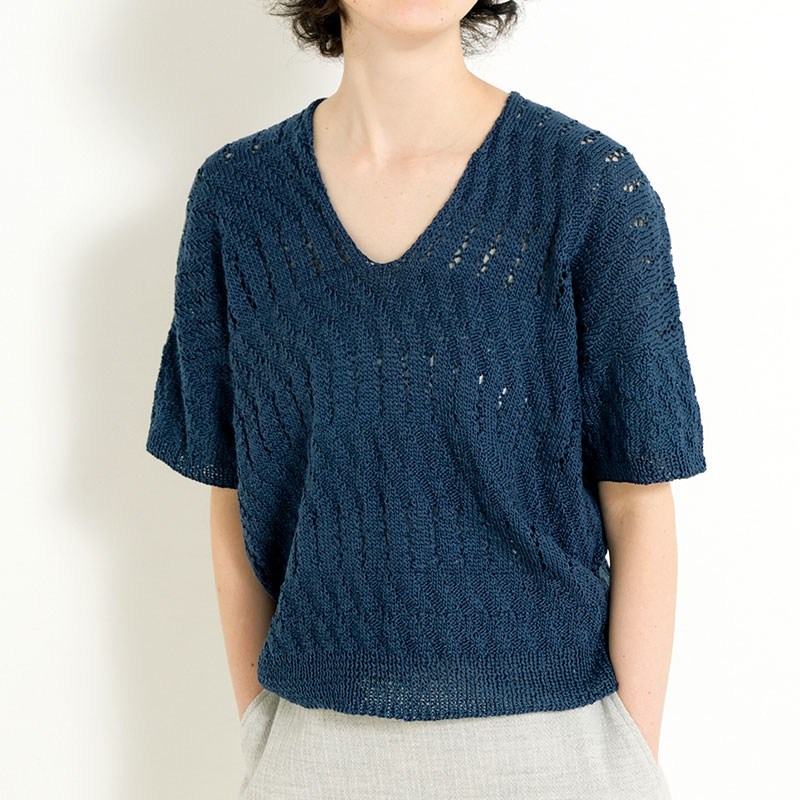 〈レシピ〉半袖プルオーバー　紺