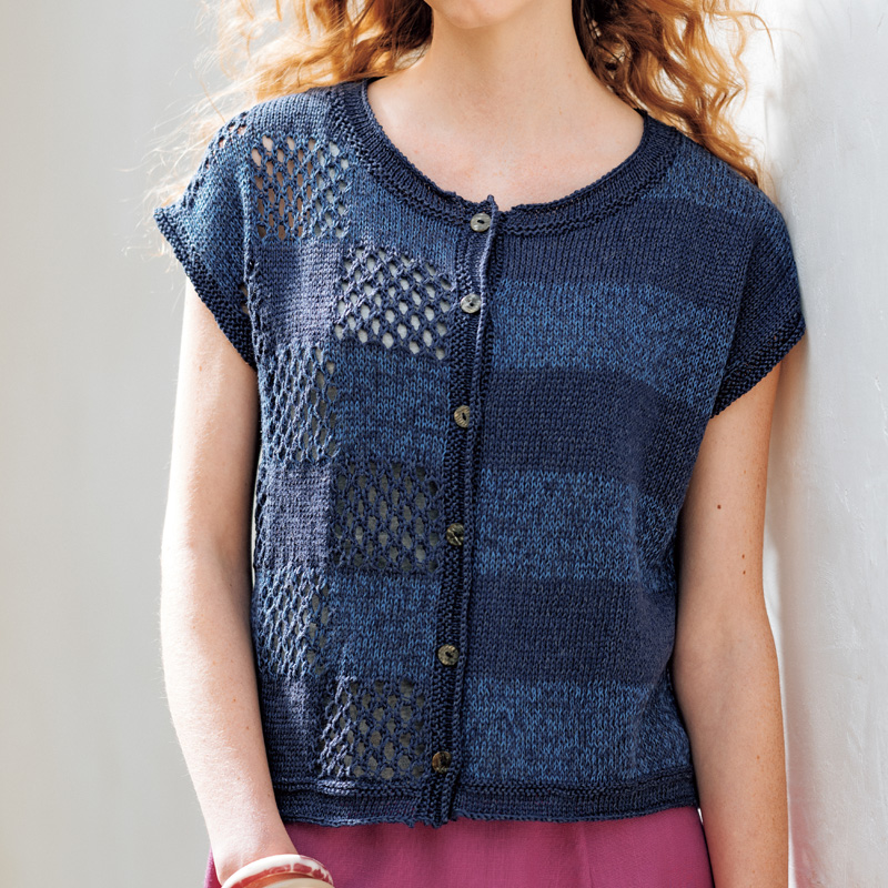 〈レシピ〉透かし編みとボーダーのカーディガン