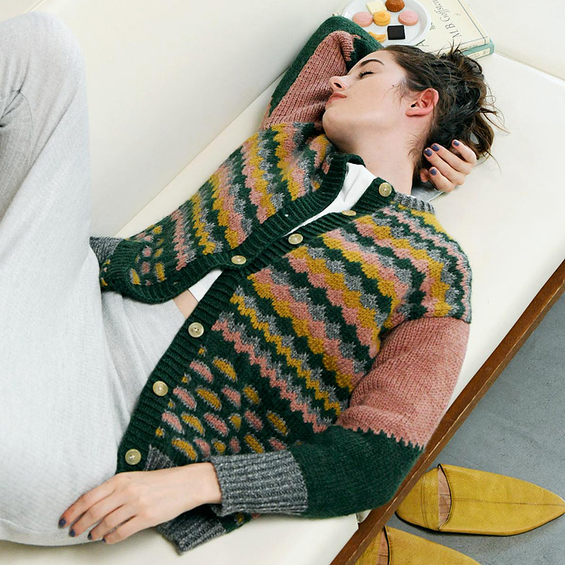 〈レシピ〉すべり目模様のカーディガン