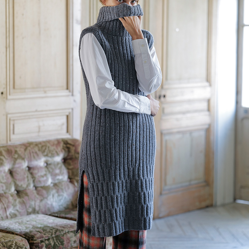 〈レシピ〉グレーのロングベスト