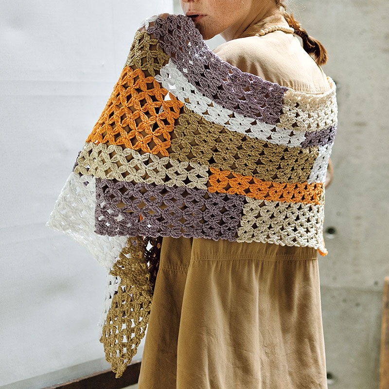 〈レシピ〉花モチーフのカラフルショール