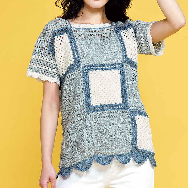 〈レシピ〉グレー系モチーフプルオーバー