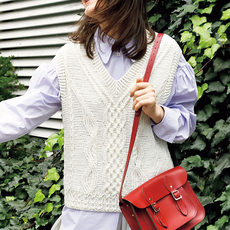 〈レシピ〉アラン模様のベスト(メンズ・レディース）